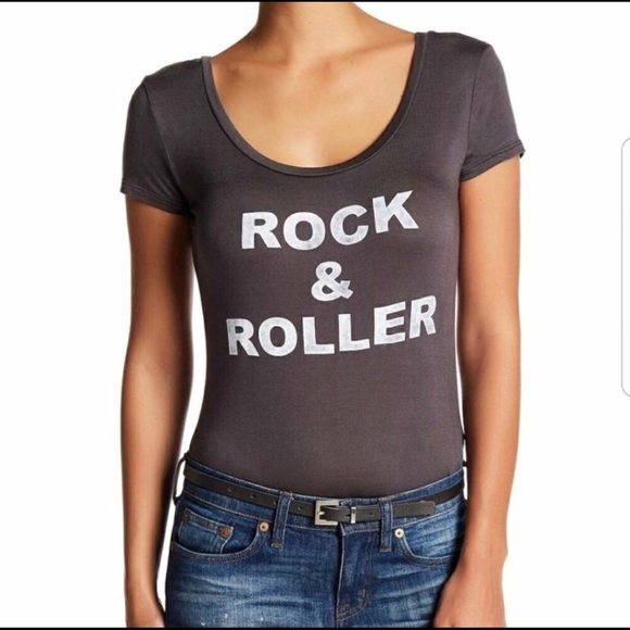 Project Social T Tops - Project Social T Rock & Roller gray bodysuit XL